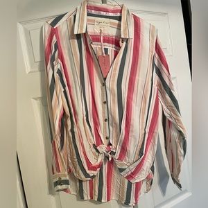 Evy’s Tree Amy shirt in spring stripe XL NWT
